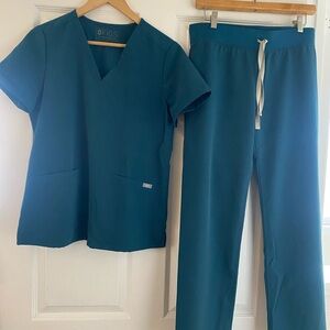 Figs Dark Teal Women's Scrub Set